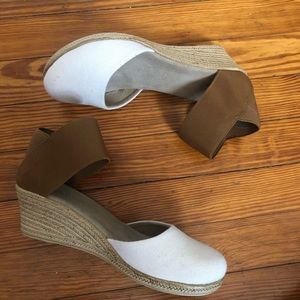 Charleston Shoe Co. two-tone closed toe wedges